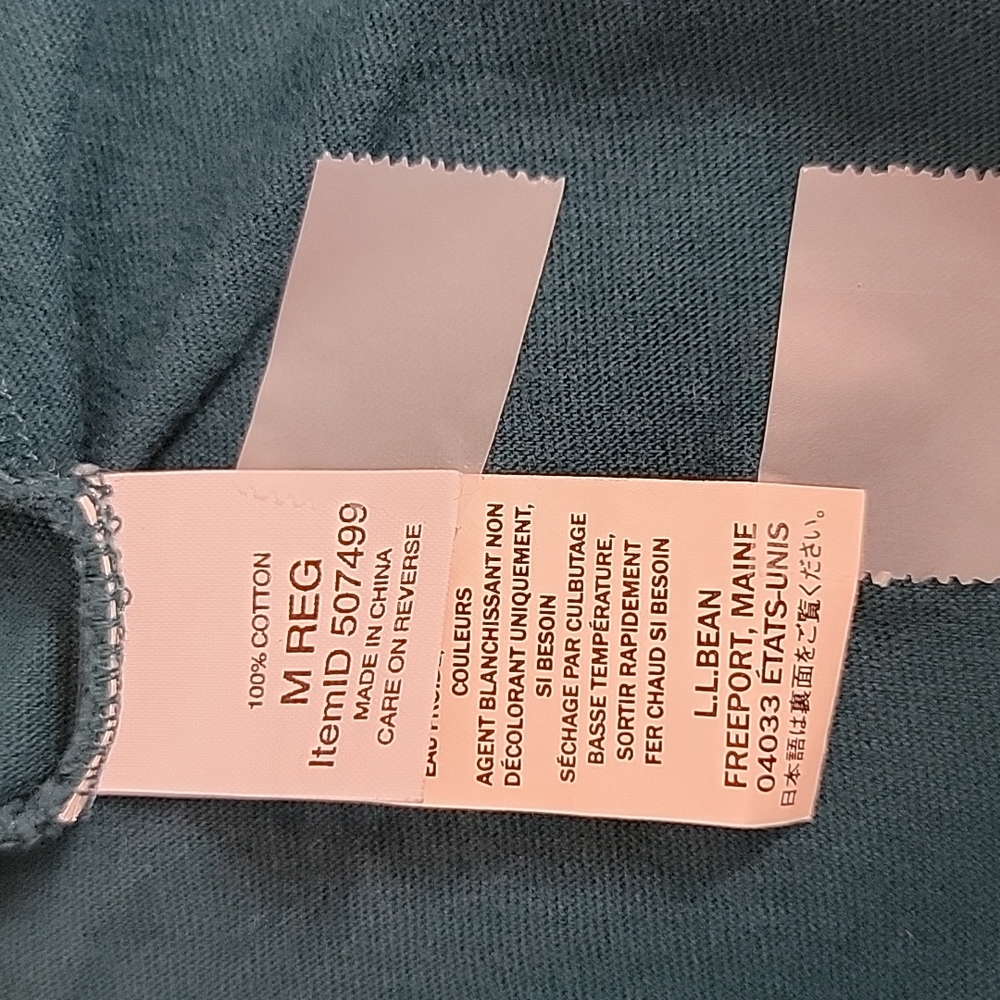 L.L. Bean Boys Green w/ Mountain Scene Long Sleeve T-Shirt, M Reg - Picture 7 of 9